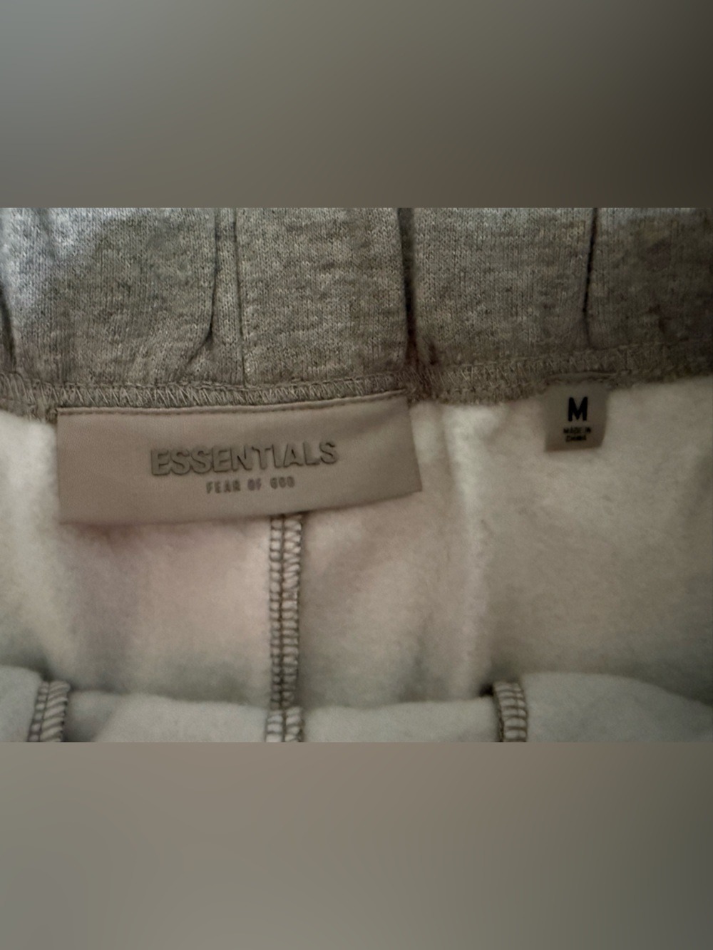 Fear of God Essentials Sweatpants Dark Oatmeal Medium Oversized Fleece Joggers - Picture 8 of 10